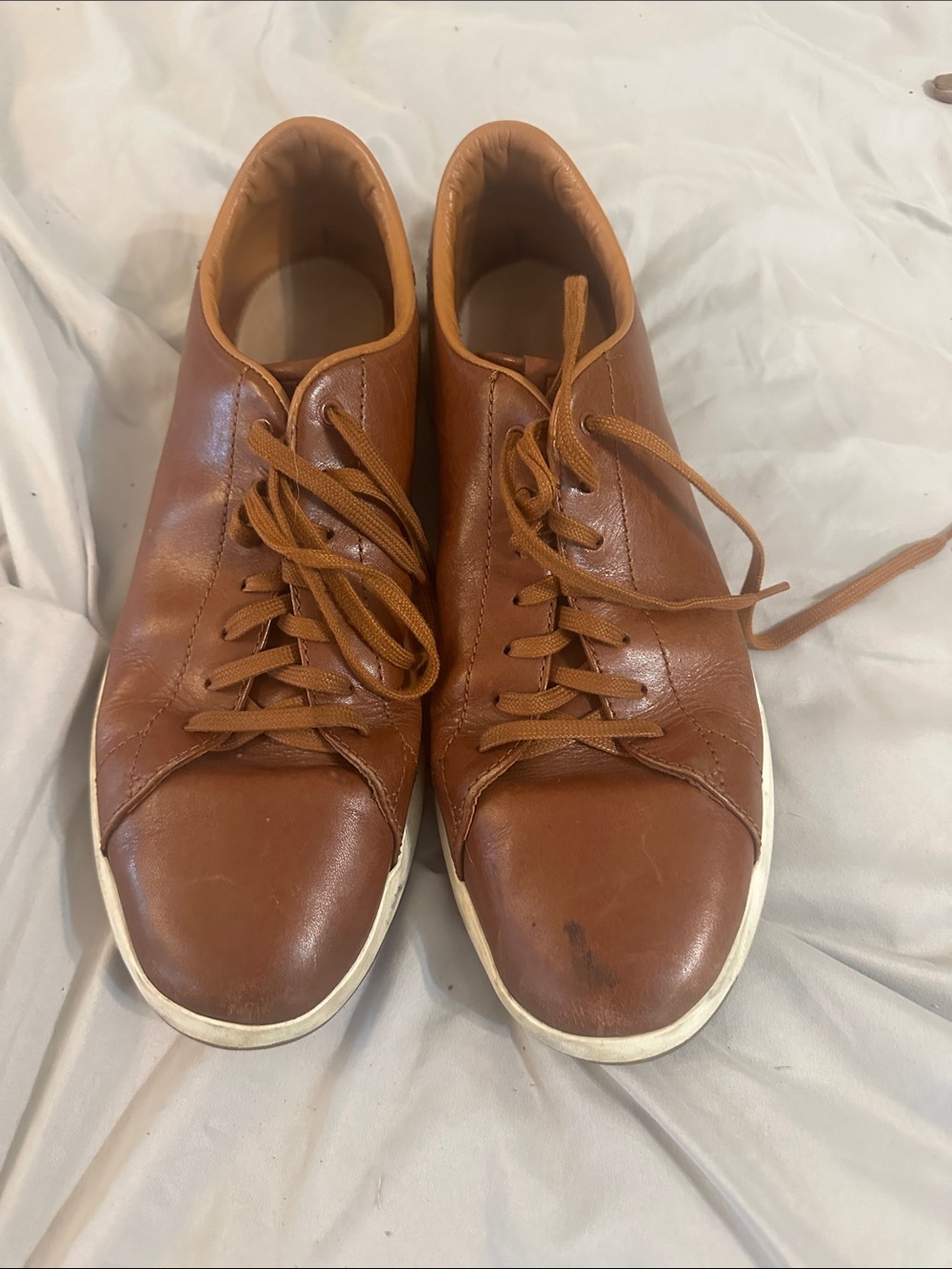 Cole Haan Men's Tan Leather Lace-Up Sneakers
